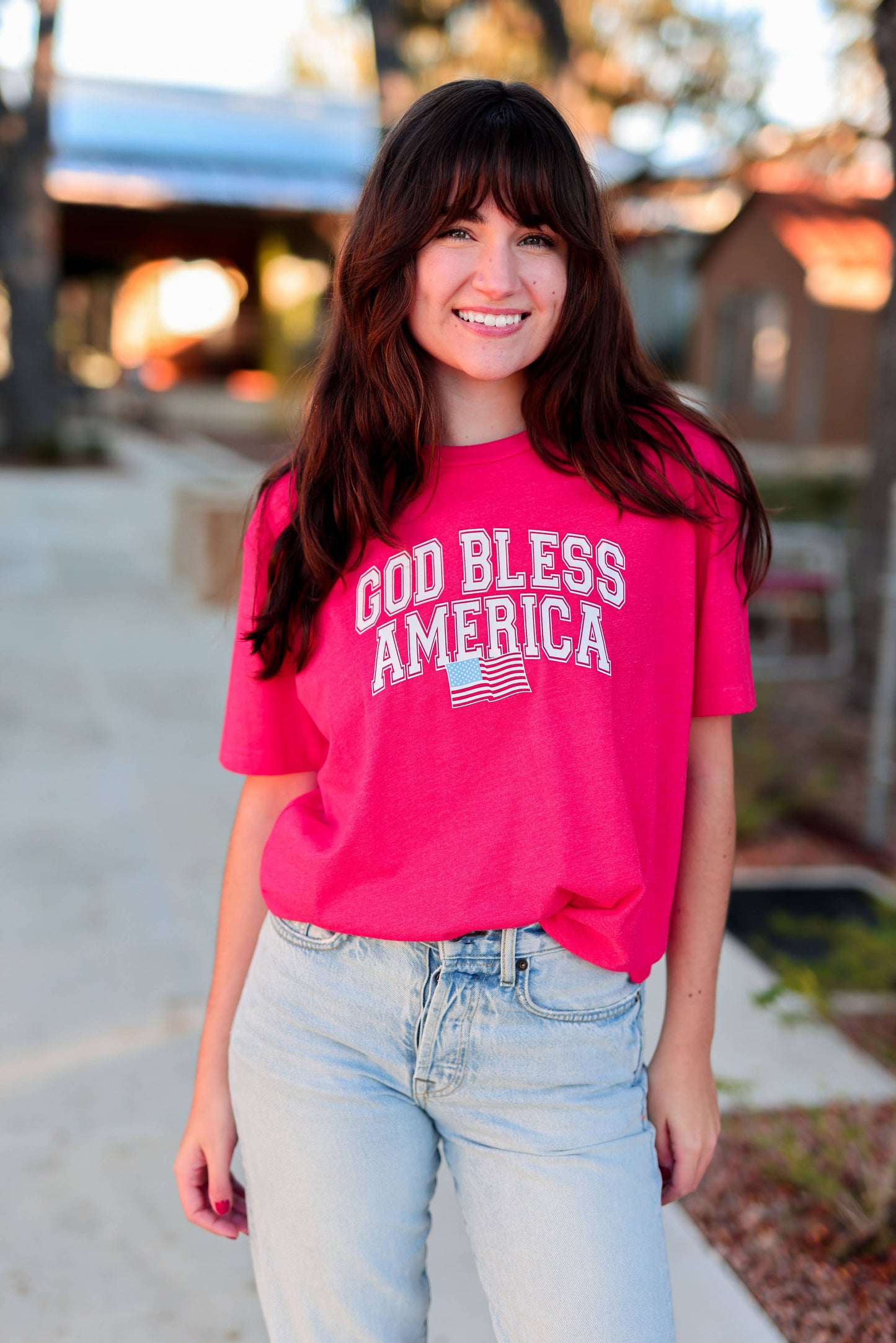 God Bless America - S/S Crew (Red)