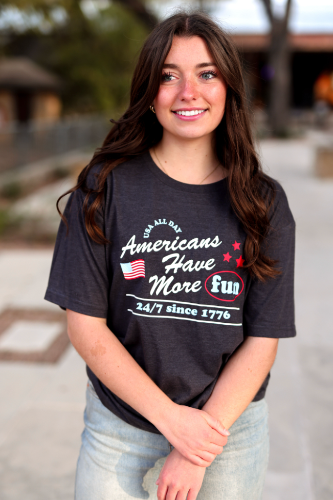 Americans Have More Fun - SS (Charcoal Heather)