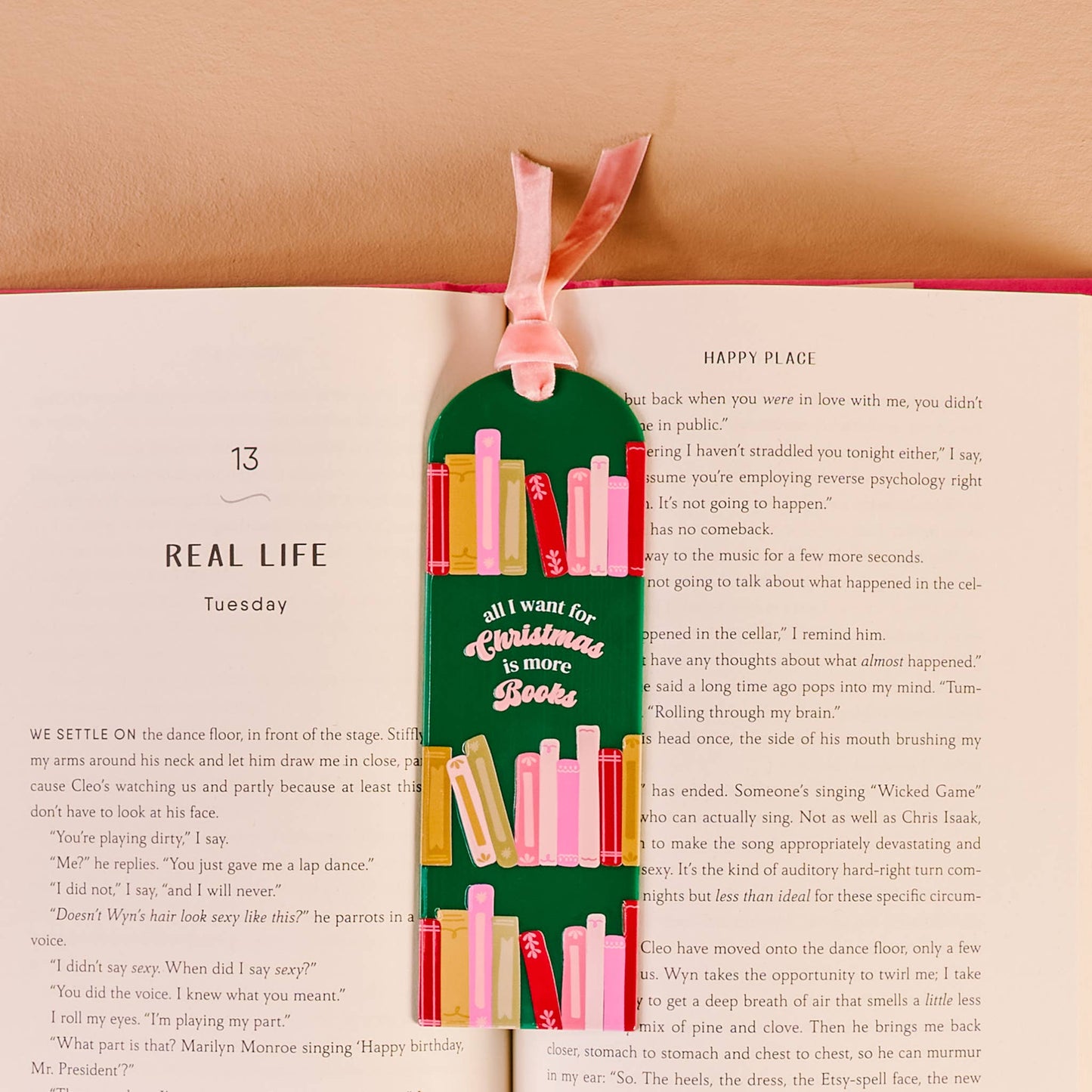 Acrylic Bookmark-All I want for Christmas is More Books
