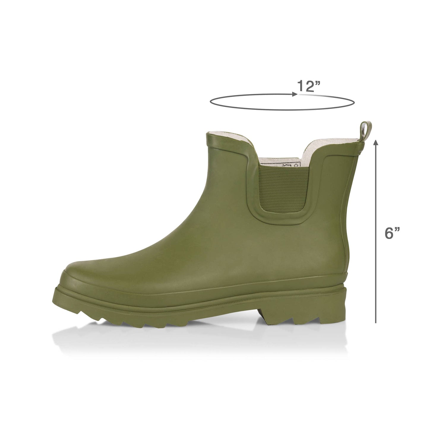 NORTY Womens 6" Ankle Rain Boots || Matte Olive