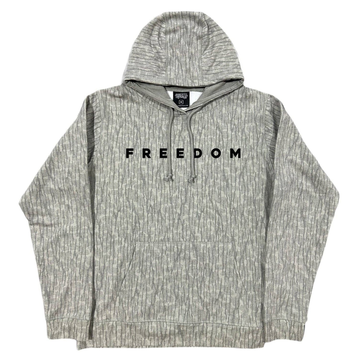 FREEDOM (Front Print) Lightweight Hoodie: Shadowbark Camo/ Lightweight Hoodie