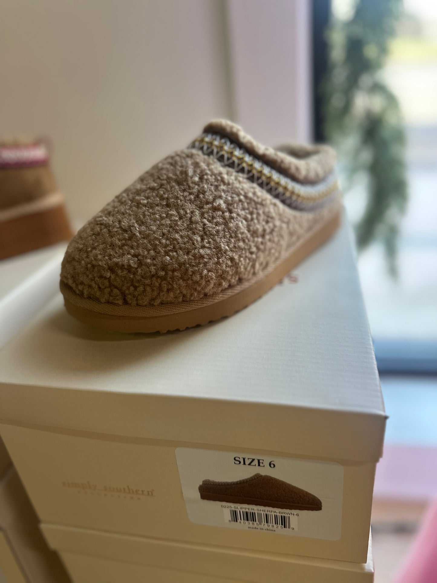 Slipper Sherpa Simply Southern Slides - Brown