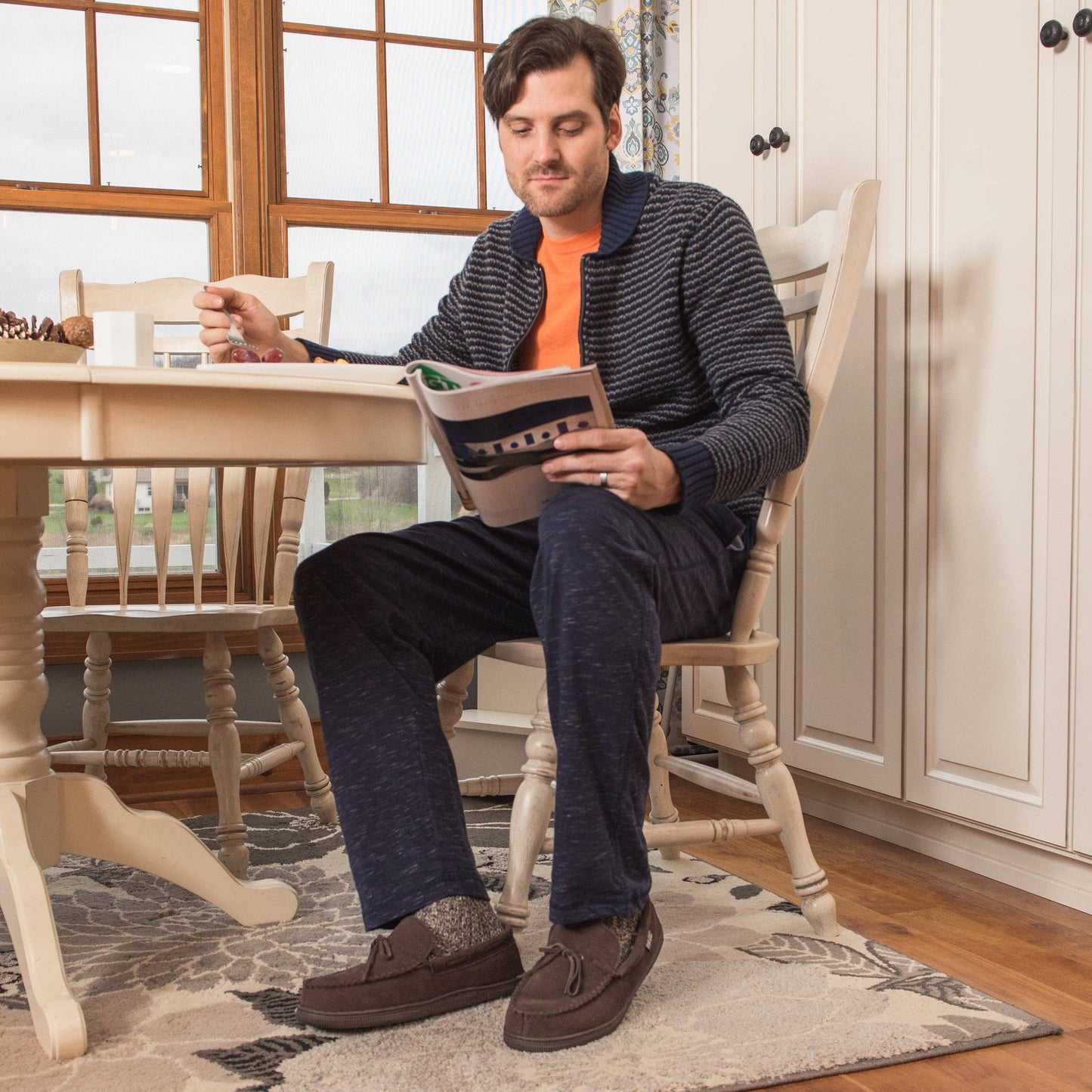 MUK LUKS Men's Paul Suede Moccasin: Tan