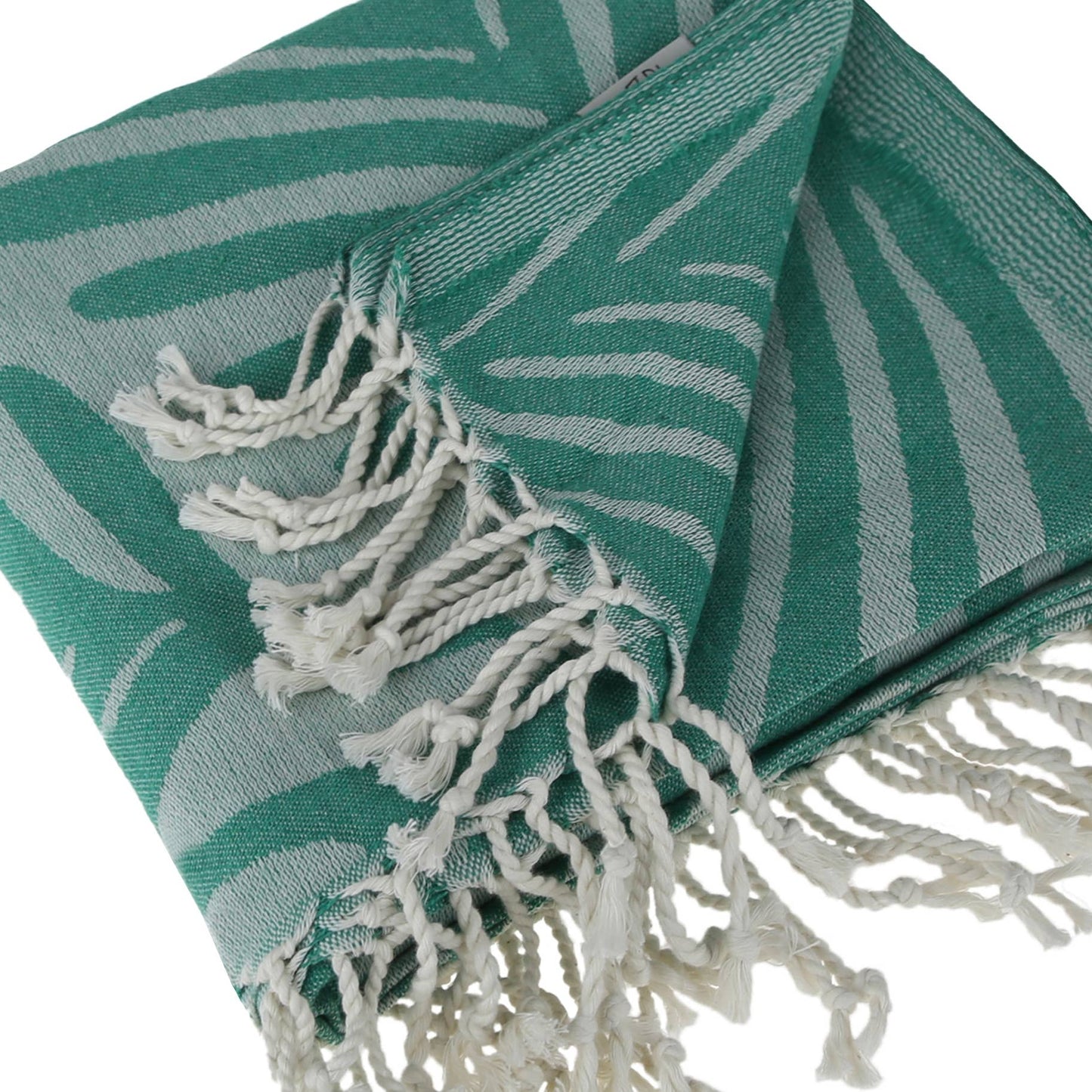 Green Jungle Cotton Beach Towel: Green