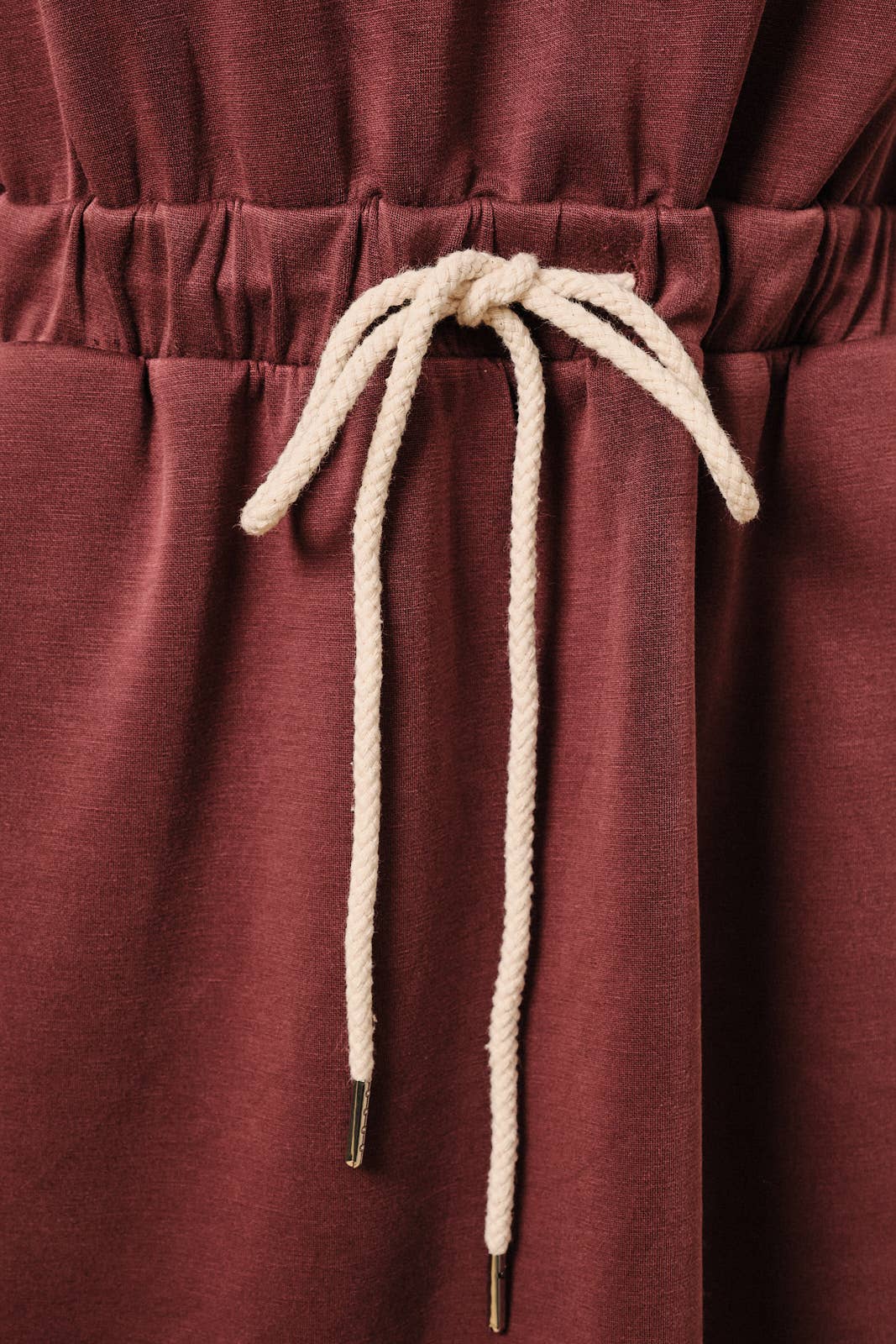 *PRE-ORDER* Autumn Days Drawstring Mini Dress - Wine