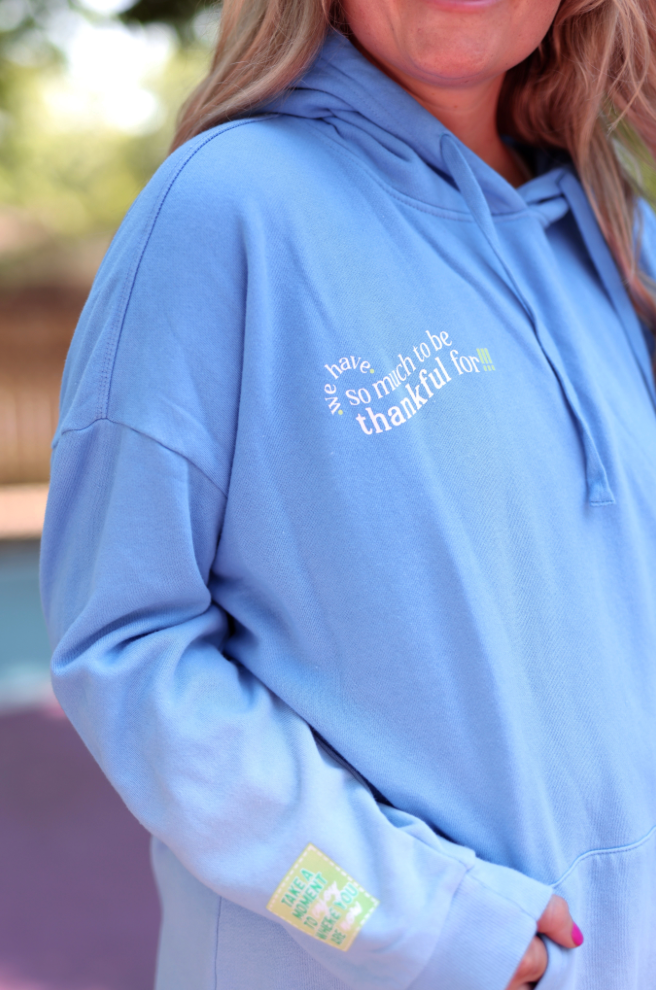 So Much To Be Thankful For - Oversized Hoodie (Dip Dye Blue)