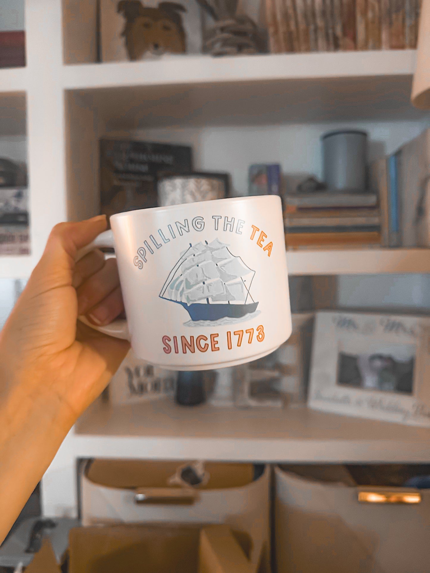 Spilling The Tea Large Ceramic Mug