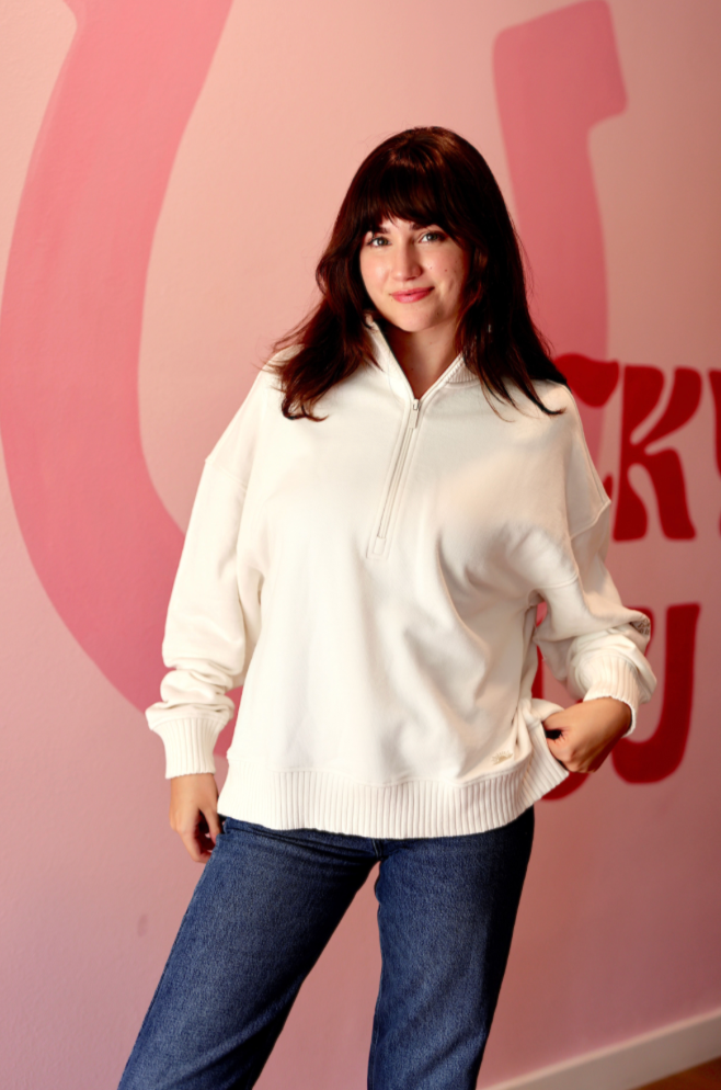 A Better Place With You - Early Riser Quarter Zip - Cream