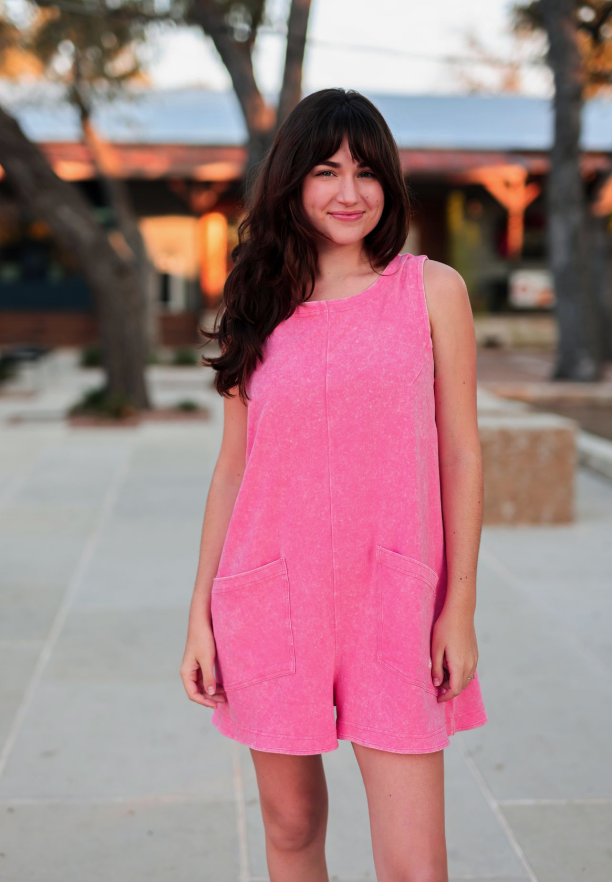 Effortless Mineral Wash (YOUTH) Romper- Coral