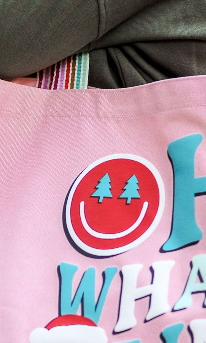Tote Bag (Pink) - Oh What Fun (Christmas, Holiday)