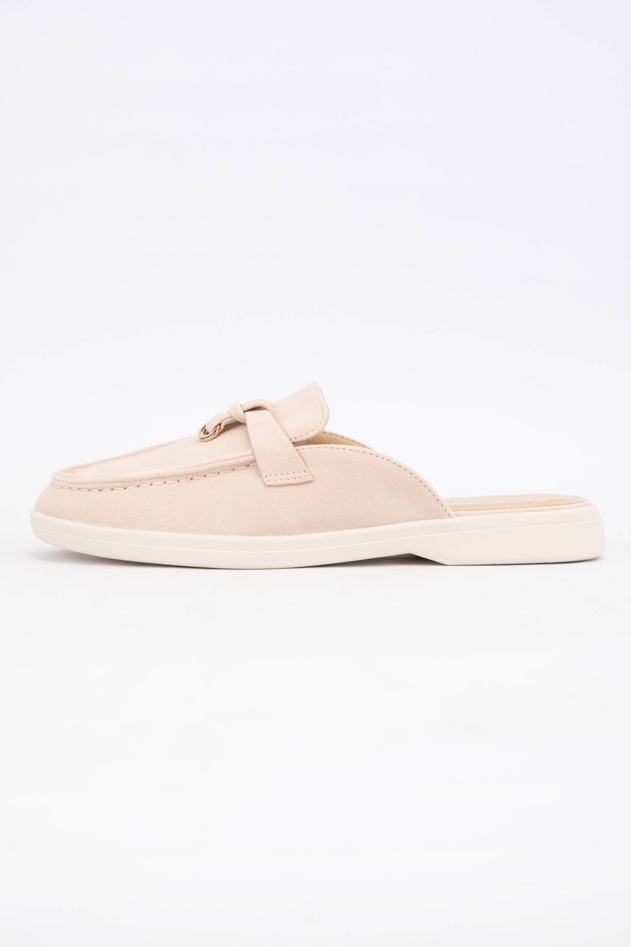 Irene Classic Loafer Mule Slip-On Backless Flats Casual Ever: Blush