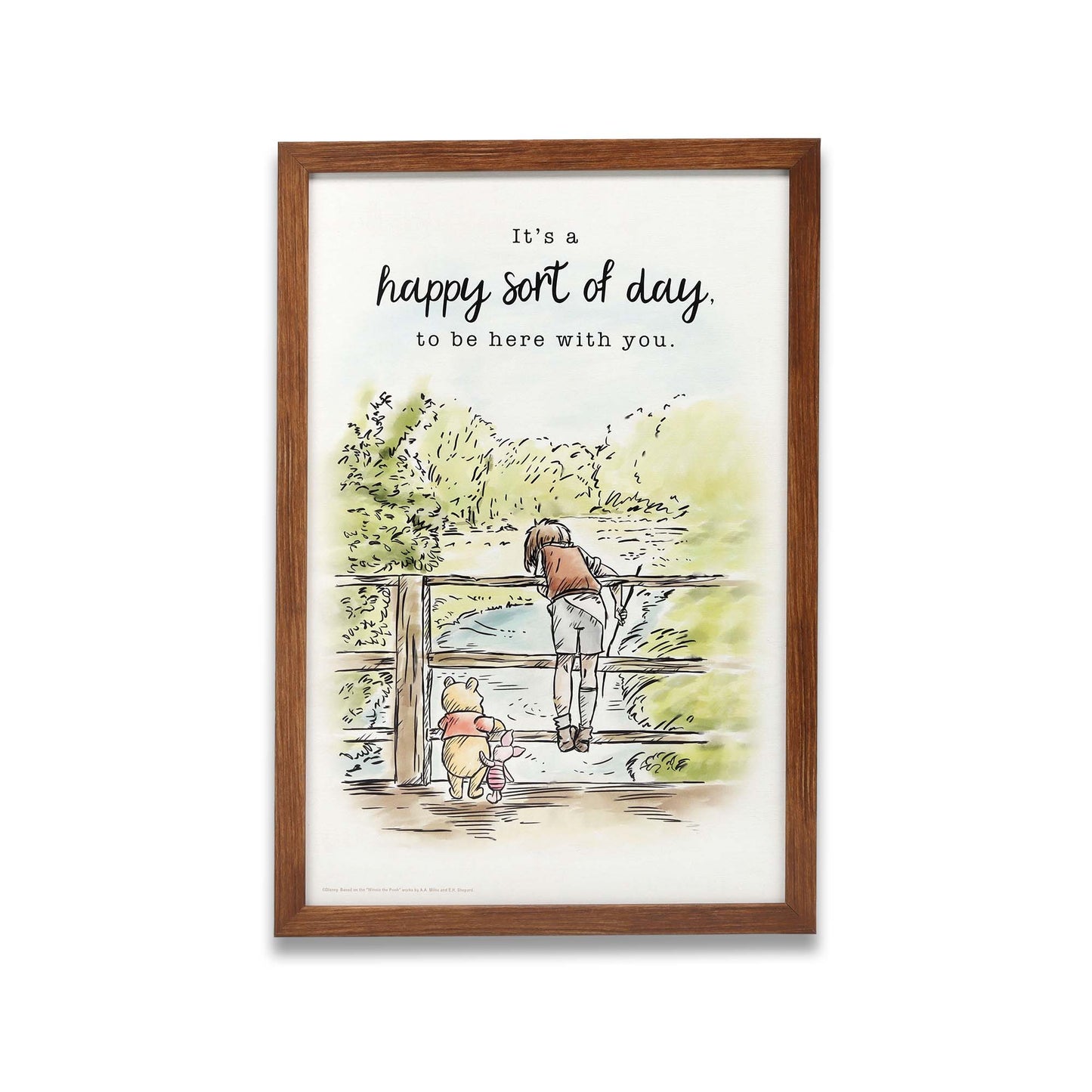 Winnie the Pooh Happy Sort of Day Framed Wood Wall Decor: Wood
