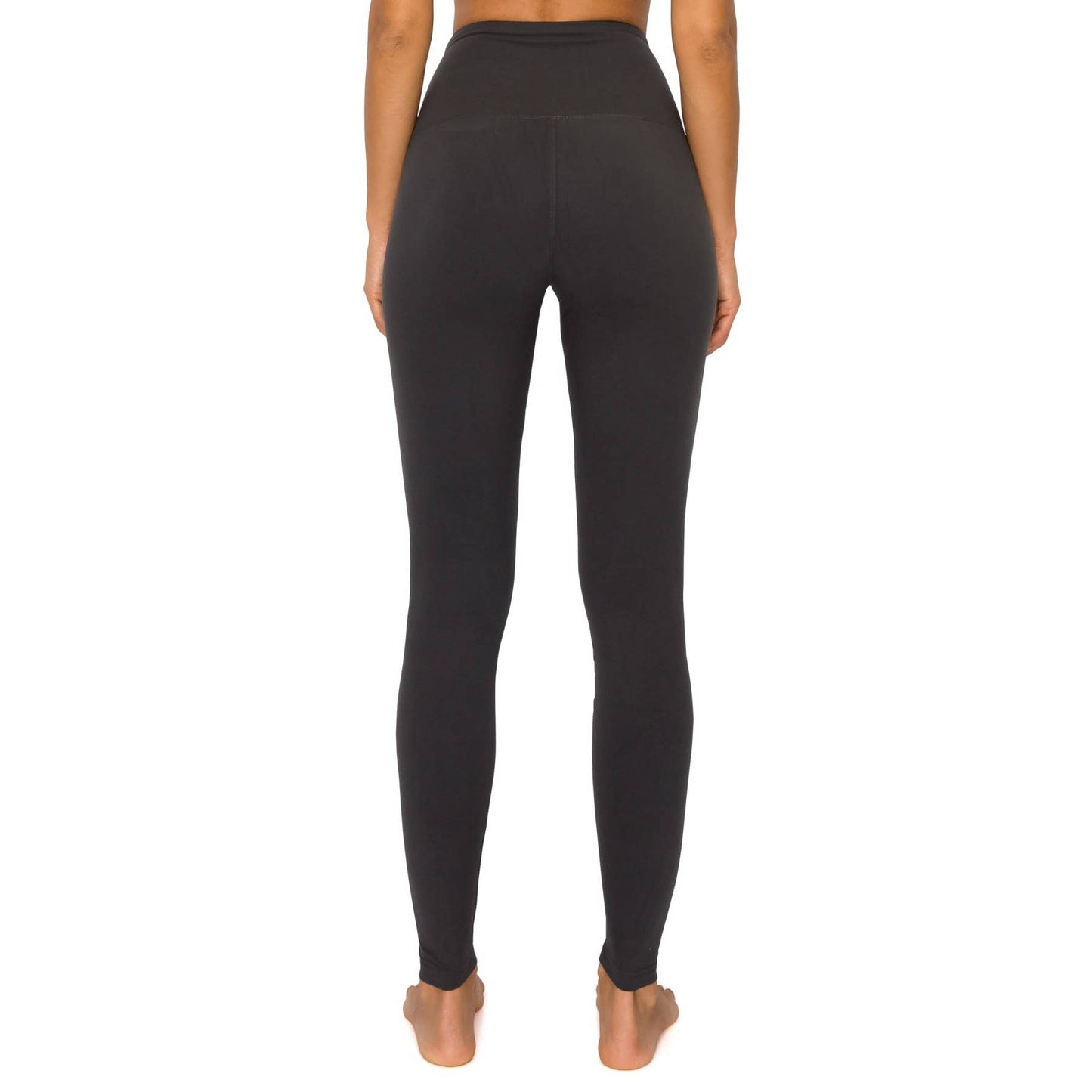 5" Yoga Band Premium Solid Activewear Leggings: Black