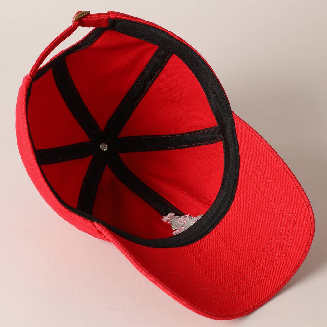 Christmas Tree Embroidery Baseball Cap: Beige / ONE SIZE