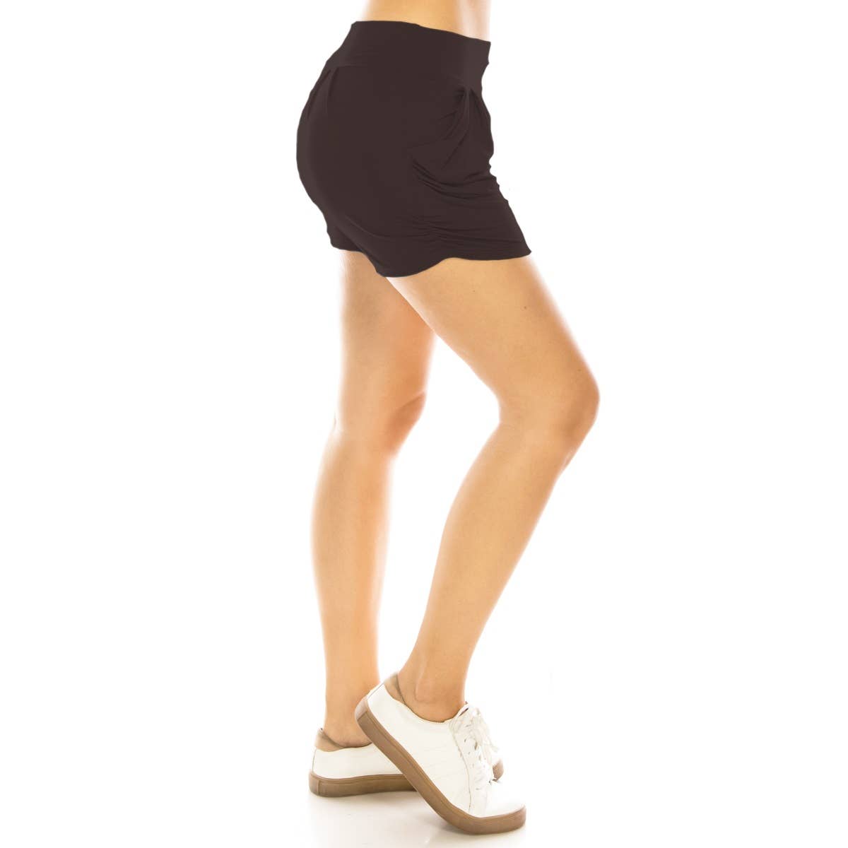 Buttery Soft High Waist Harem Shorts: Black