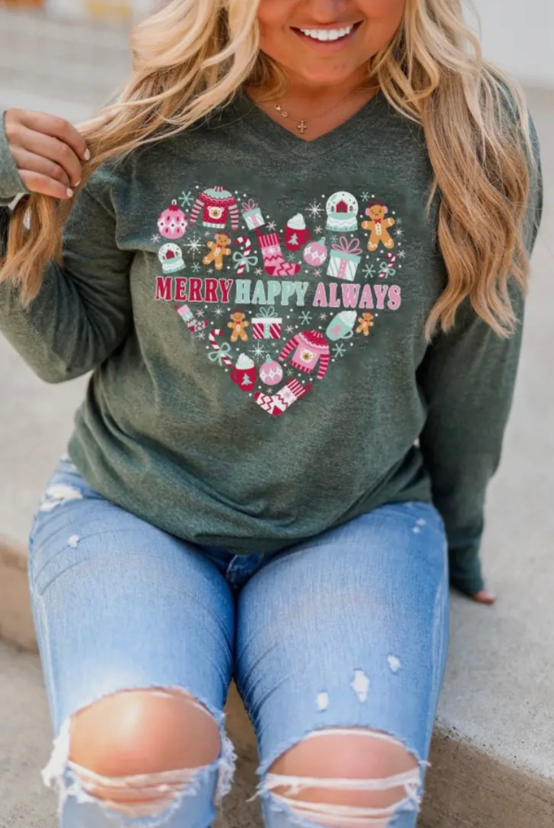 Merry Happy Always LS Tee