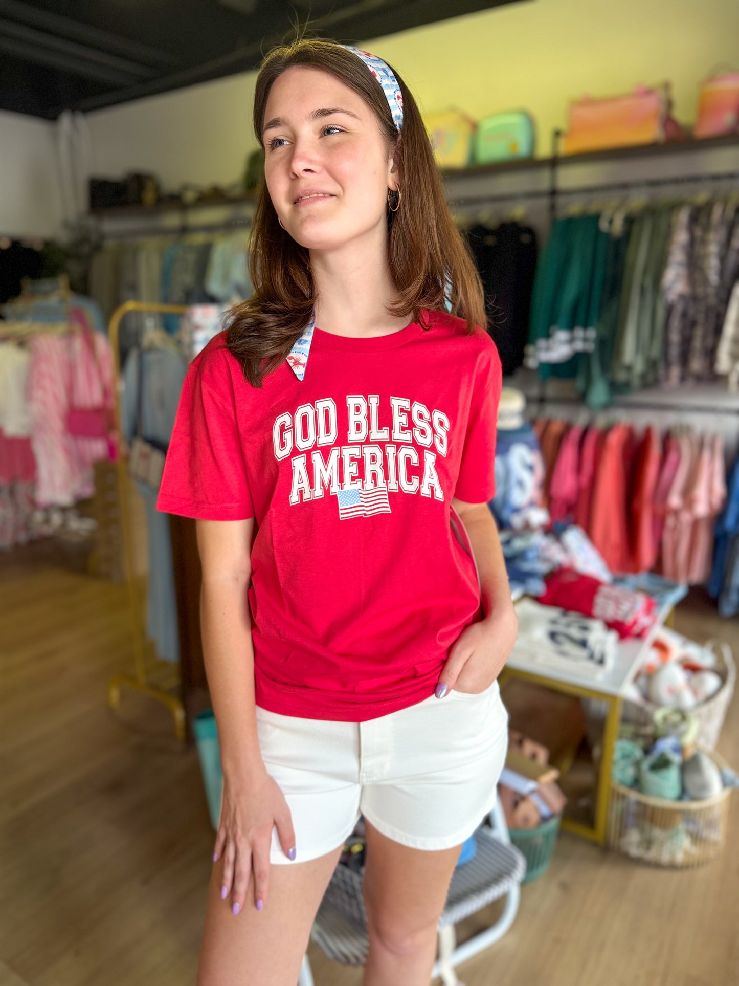God Bless America - S/S Crew (Red)