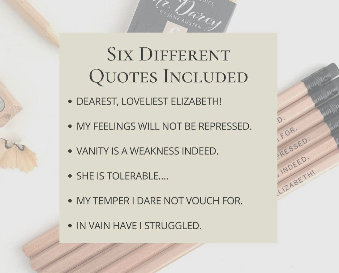Pride & Prejudice Mr. Darcy Quote Pencils
