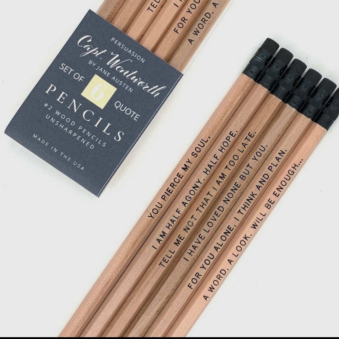 Persuasion Capt. Wentworth Quote Pencils