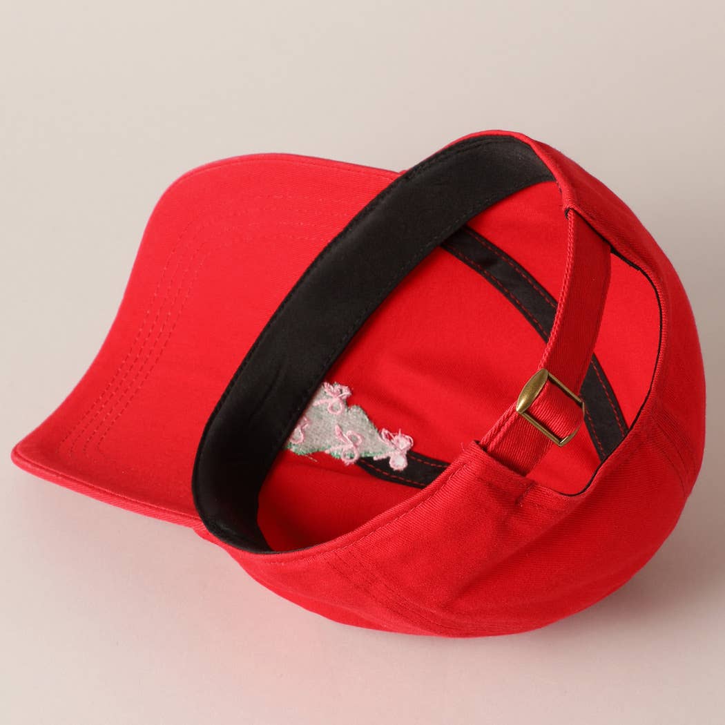 Christmas Tree Embroidery Baseball Cap: Beige / ONE SIZE