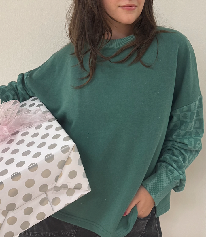 Day Off Sweatshirt - Holiday Tree (Tonal Green Tree)