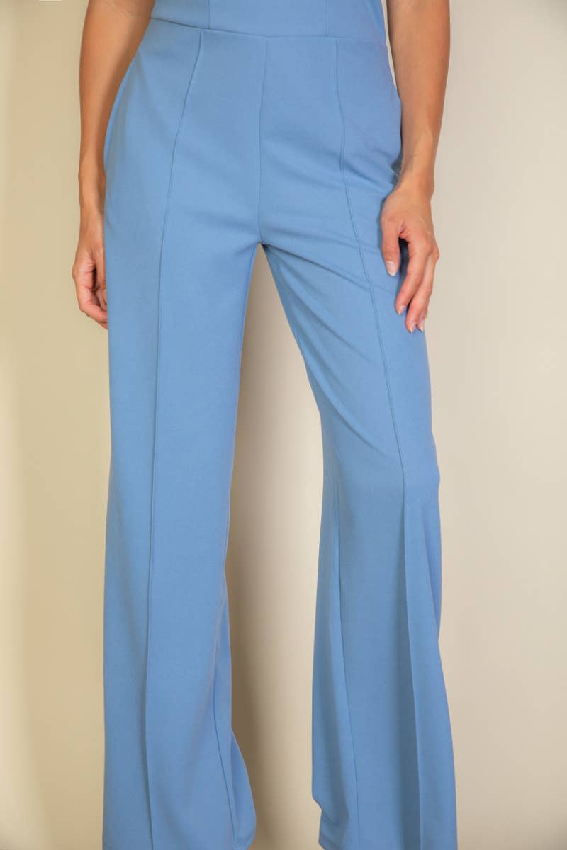 Notched Neck Cami Jumpsuit: Cloud