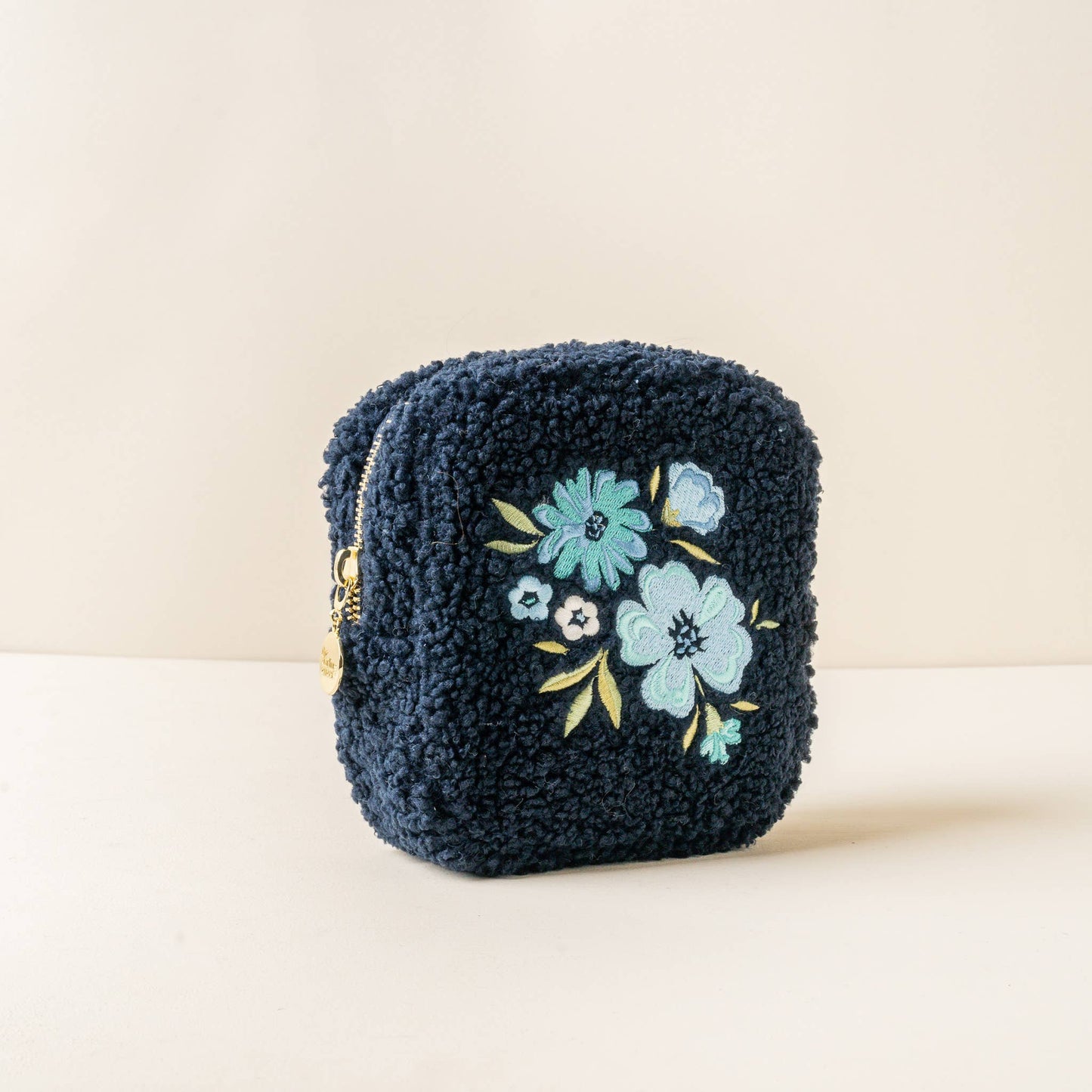Teddy Pouch-Square Dainty Floral Navy
