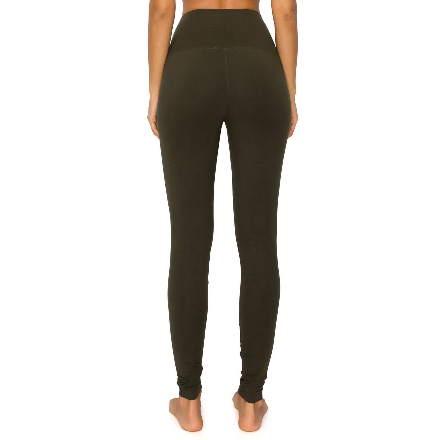 5" Yoga Band Premium Solid Activewear Leggings: Black