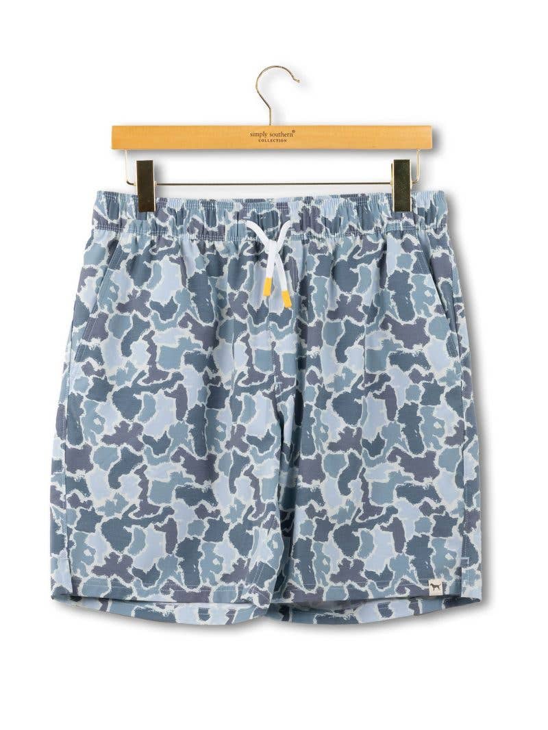Simply Southern Men's Camo Short-Blue Camo