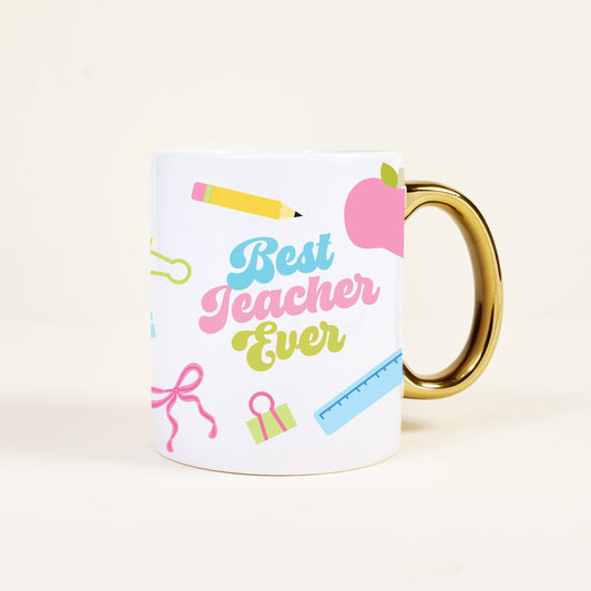11 oz Cozy Cute Ceramic Mug–Best Teacher Ever