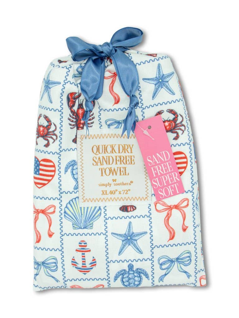 Simply Southern Quick Dry Towel - Lobster Patch