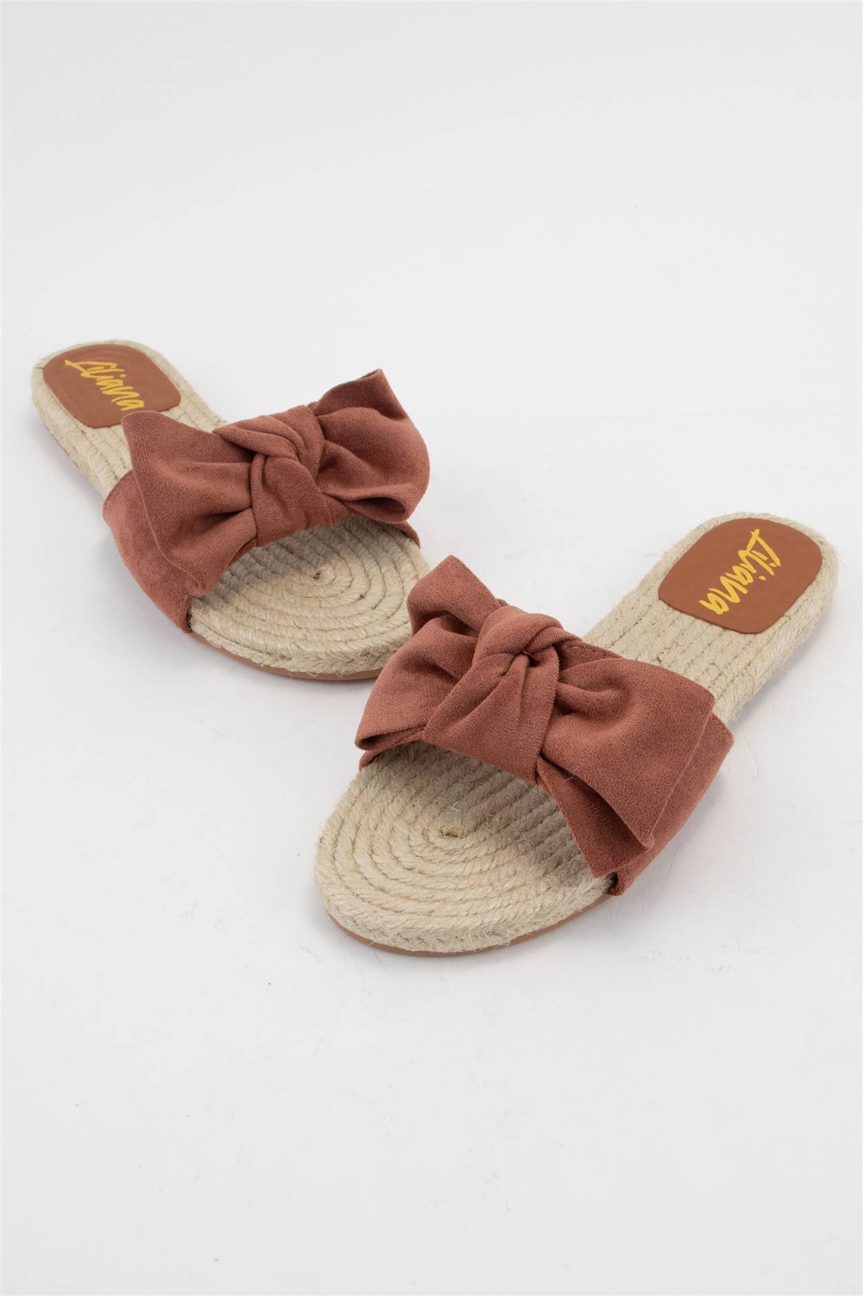 Aileen Oversized Bow Espadrille Slide Sandals: Mocha