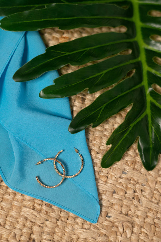 Gold Beaded Hoop Earrings