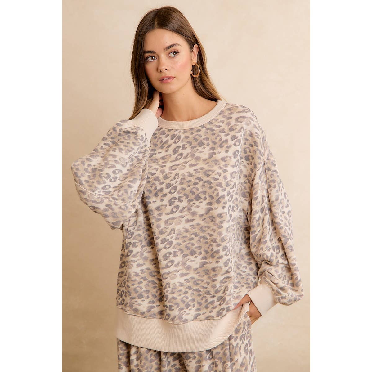 Leopard Relaxed Crewneck Sweatshirt