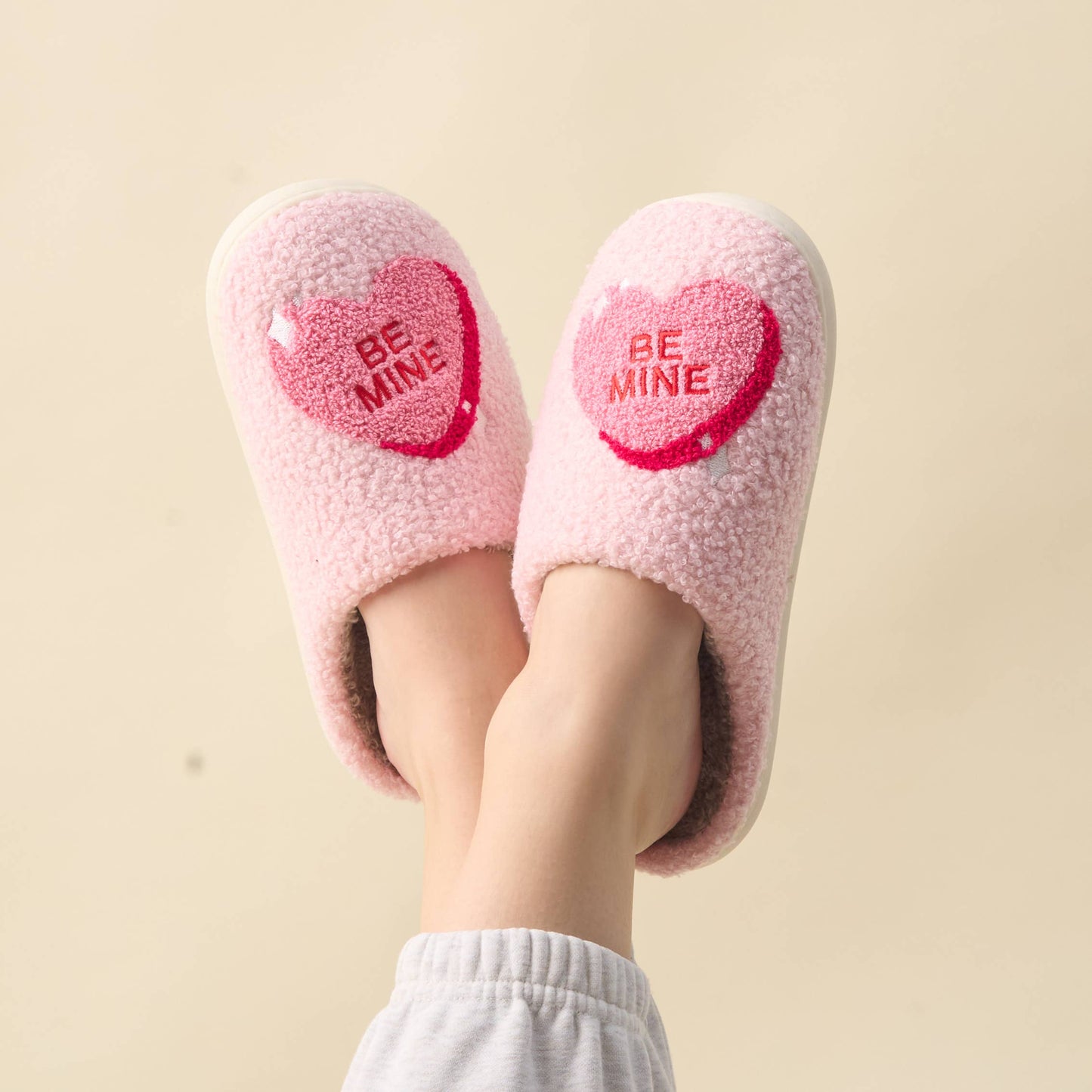 Fuzzy Slippers - Be Mine: M/L (Women's 8 - 10)