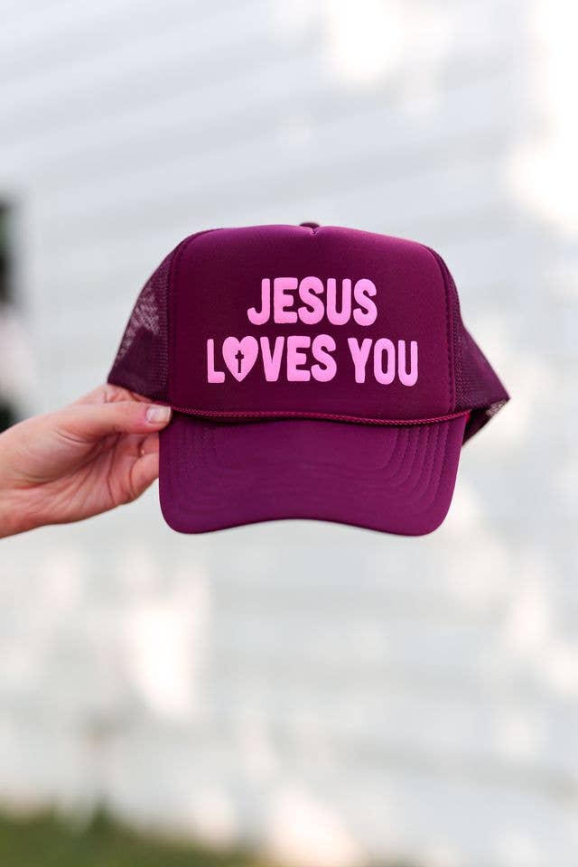 Jesus Loves You - Trucker Hat (Maroon)