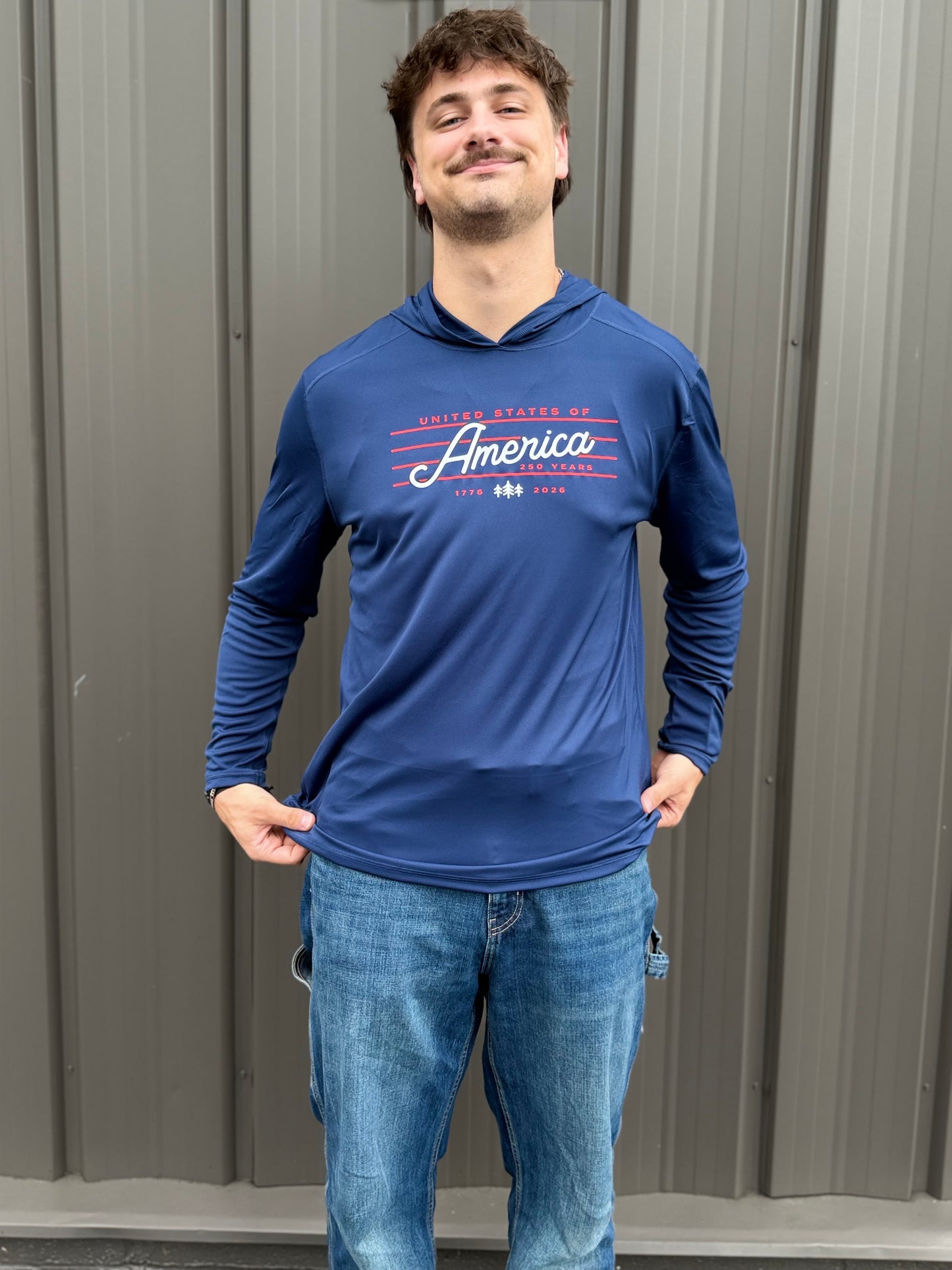 America 250 Solar Shield Performance Hoodie: Navy