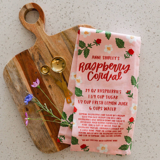 Raspberry Cordial Tea Towel