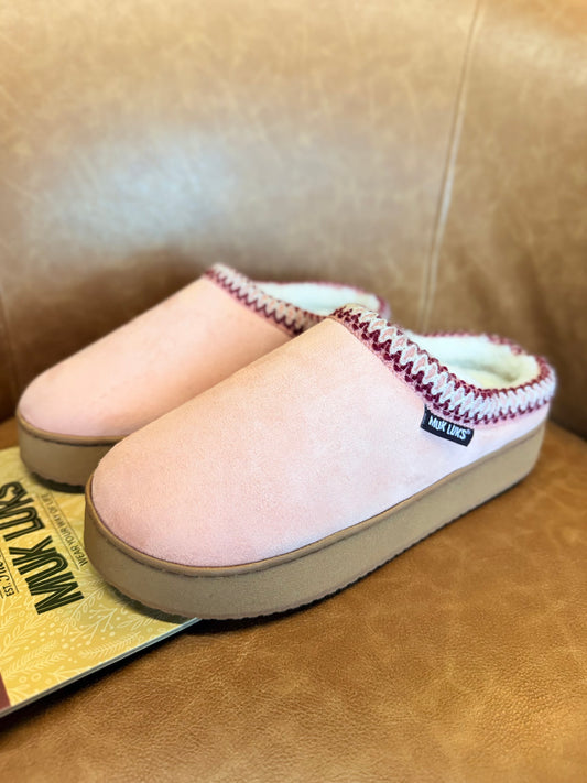 MUK LUKS Women's Cressida Platform Clog Slippers: Pink