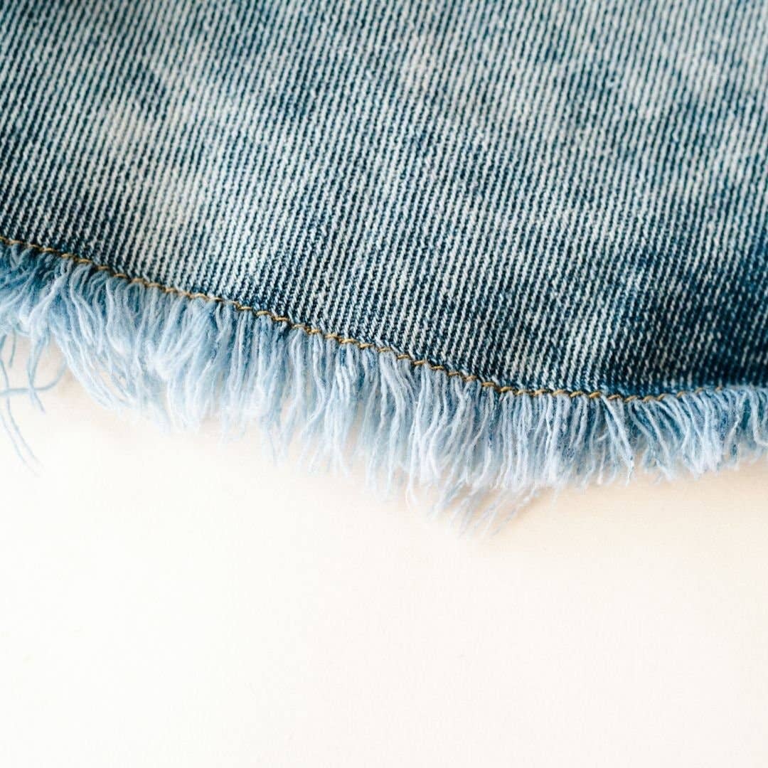 Blue Raw Hem Denim Jean Jacket