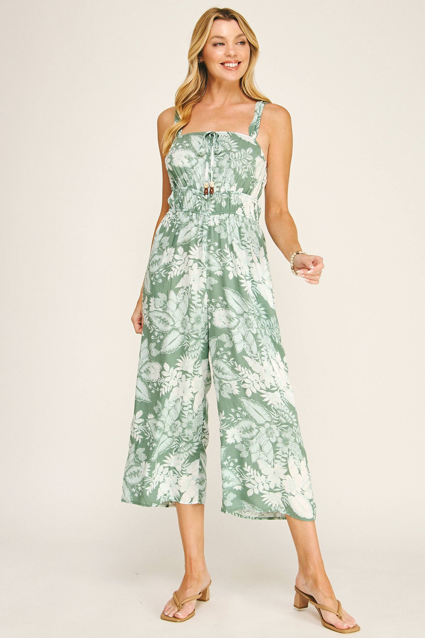 Sage Paradise Tropical Jumpsuit