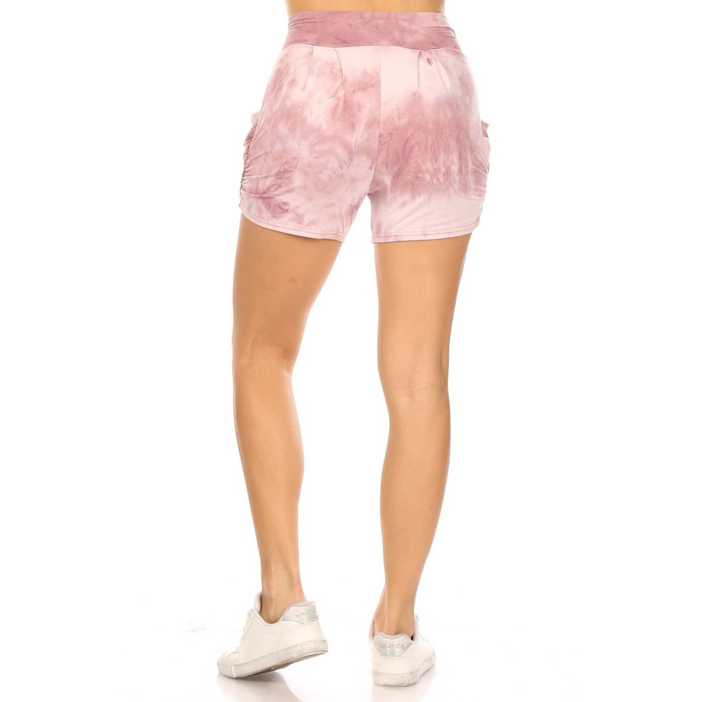 Buttery Soft High Waist Print Harem Shorts: MULTI