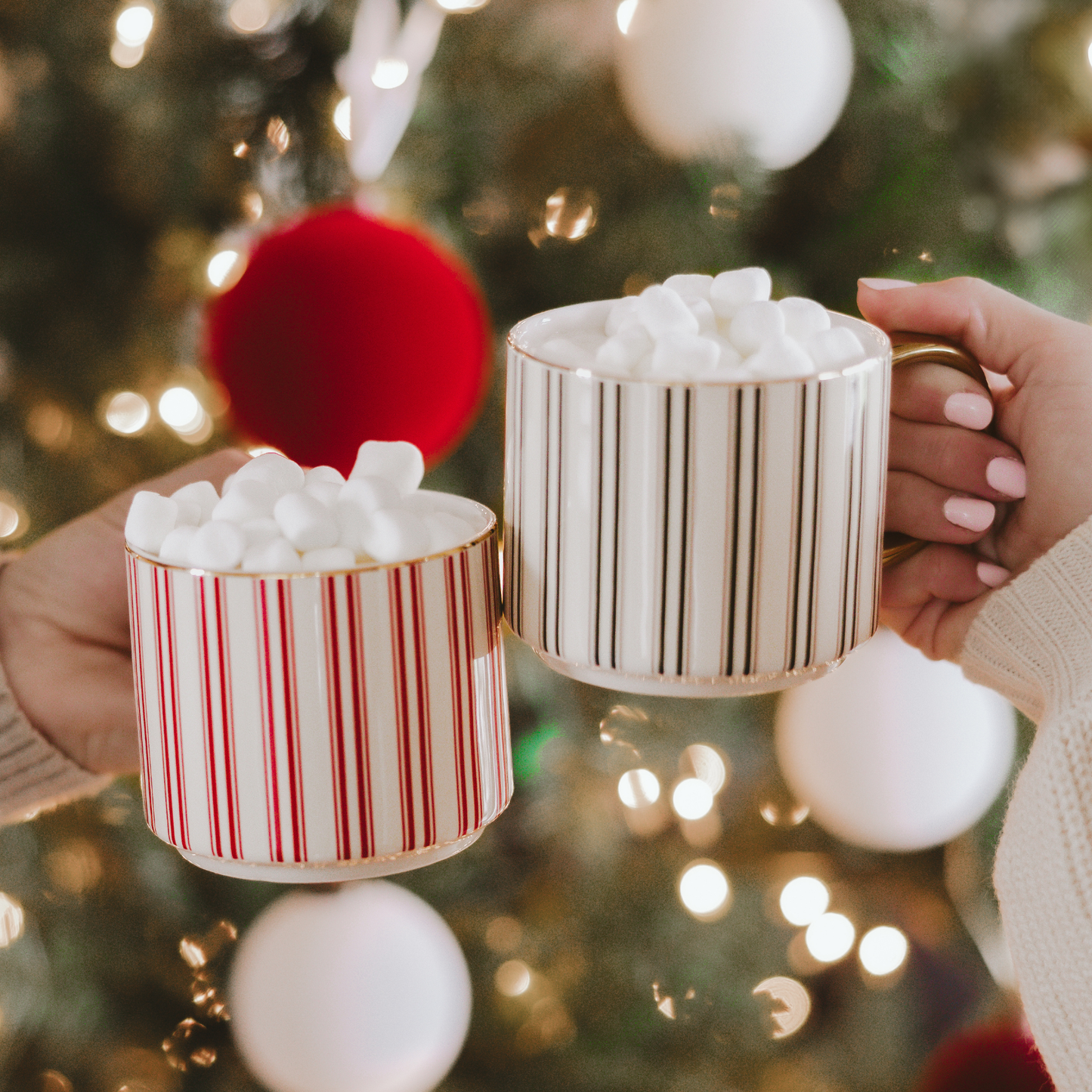 Red Stripe Coffee Mug - Christmas Decor and Gifts