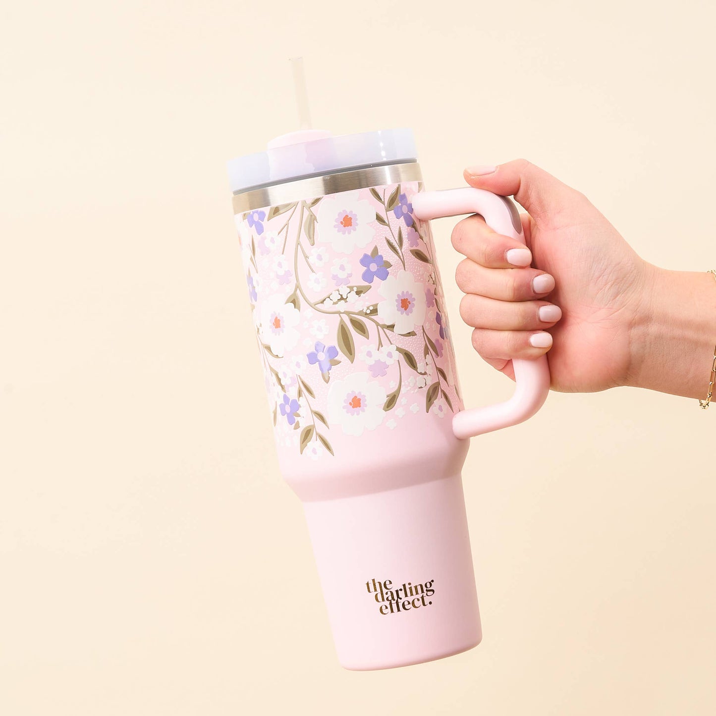 40 oz Take Me Everywhere Tumbler-Floral Haven Lilac