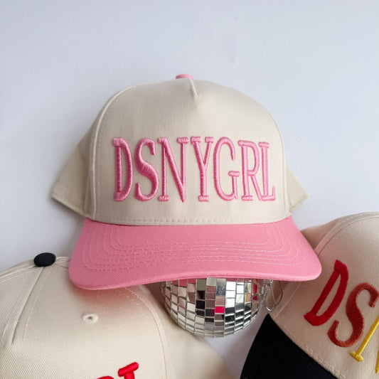 DSNYGRL - Trucker Hat: Pink and Cream