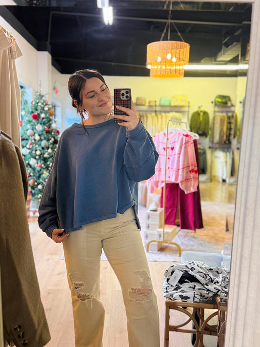 Simply Southern Sabrina Pullover - Dark Blue