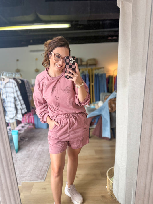 Western Babe Lounge Set: Mauve