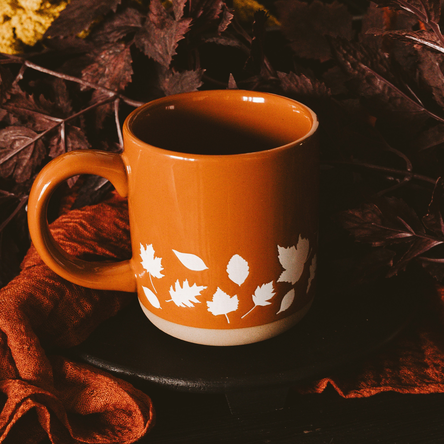 Fall Leaves Stoneware Coffee Mug - Fall Decor & Gifts