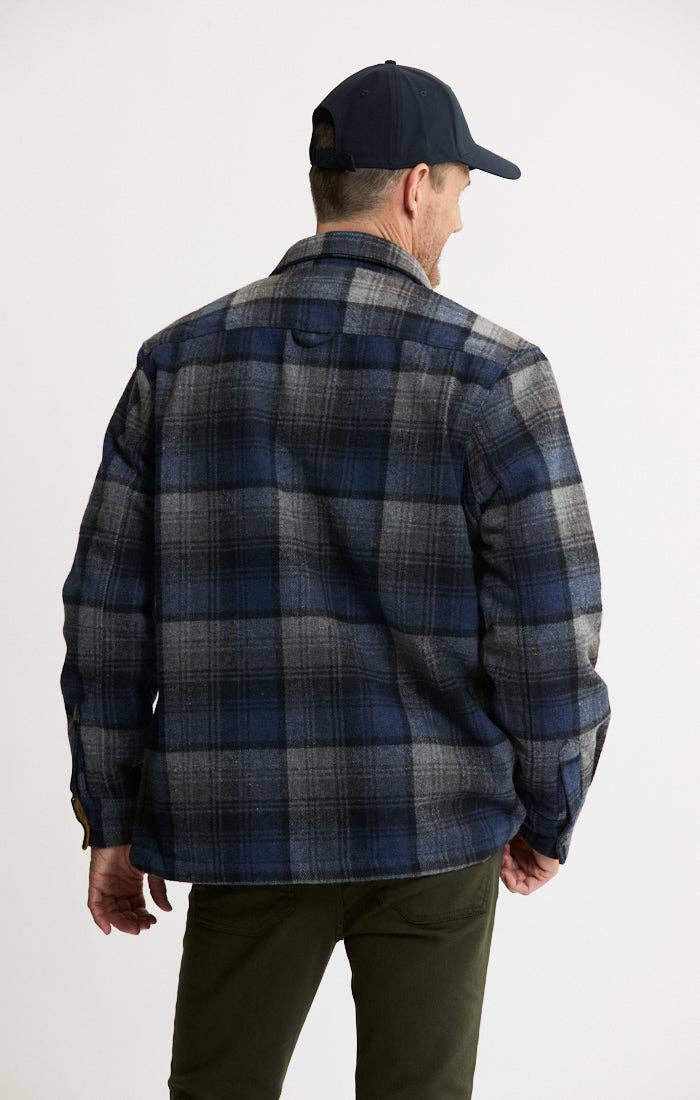Thermal Lined Wool Blend Shirt Jacket: BLUE/GREY PLAID