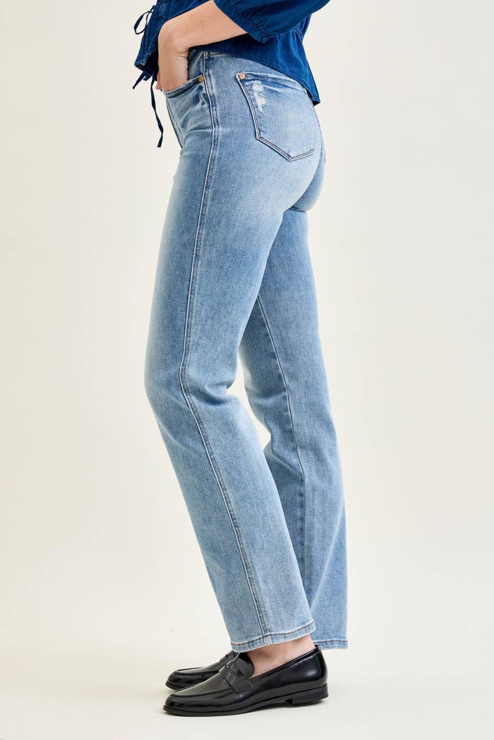 HW Tummy Control Contrast Wash Straight: MD